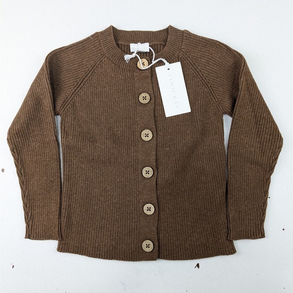 Jamie Kay Brown Ribbed Cardigan - 1 Year